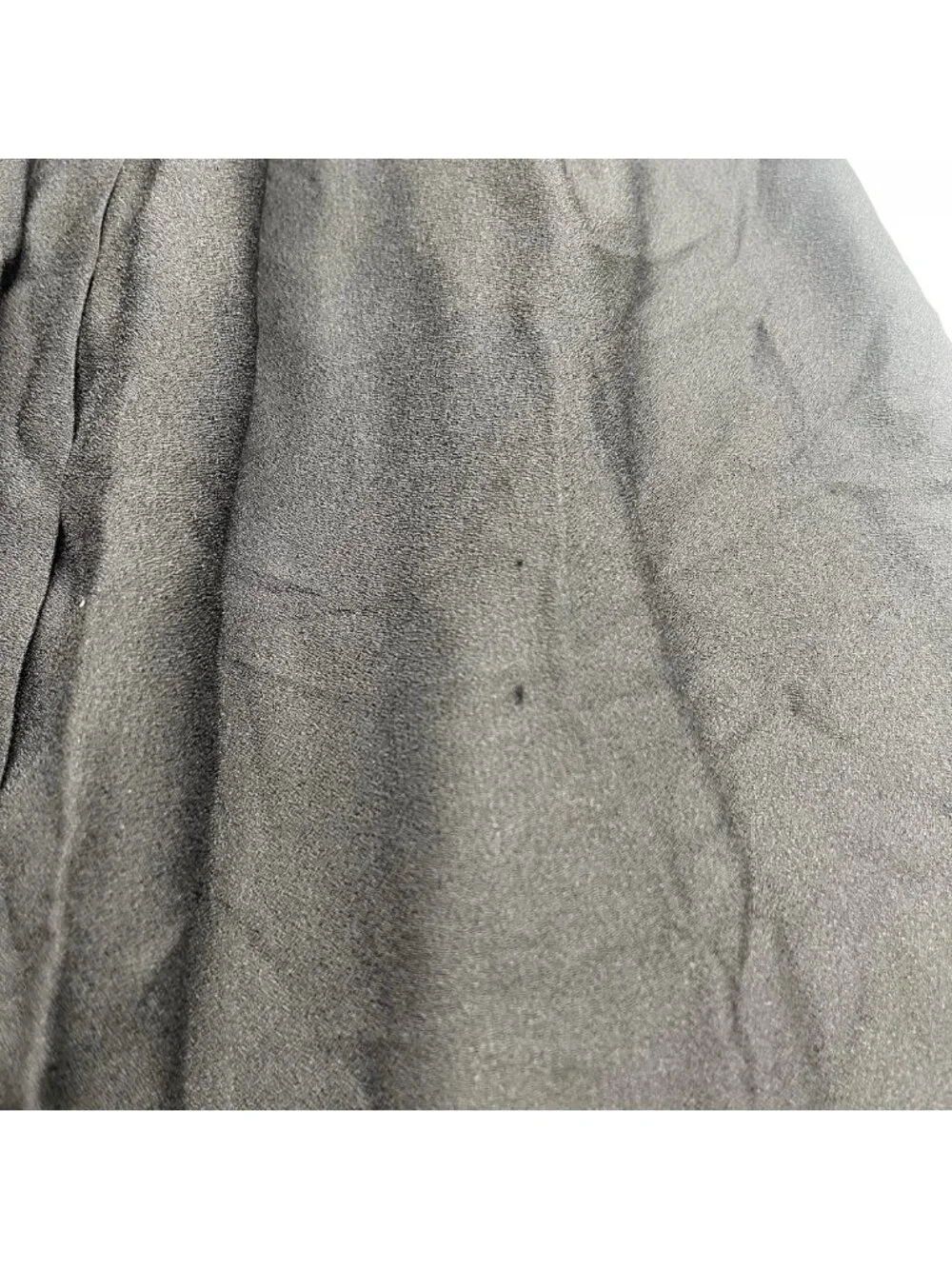 CHANEL Black 100% Silk Maxi Skirt CC Logo Buttons Side Slit FR 44 Made in France